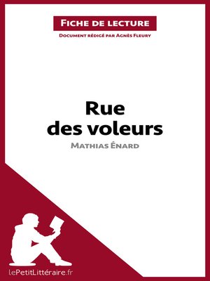 cover image of Rue des voleurs de Mathias Énard (Fiche de lecture)